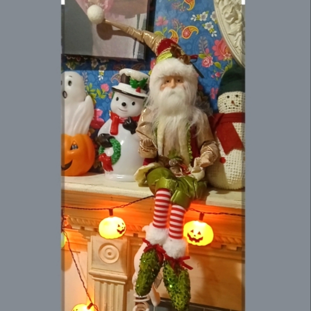 Cynthia Rowley Posable Christmas Elf Shelf Sitter LARGE 28" HTF